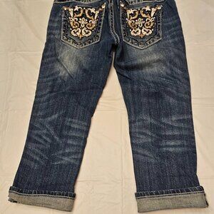 Miss Me Capri Jeans Size 26 embellished pockets